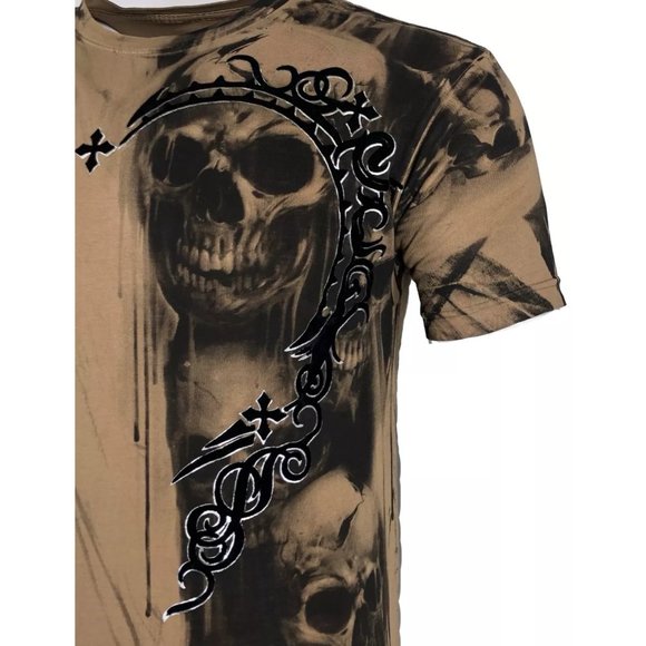 AFFLICTION Men's T-shirt WALKING DEAD Skull Tattoo Biker MMA S-5XL - Picture 7 of 9
